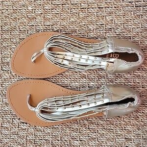 BAKER gold strap sandals.  Leather upper.  Size 7M